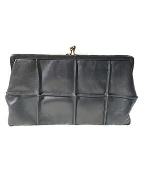 Jane Shilton Leather Vintage Clutch navy blue